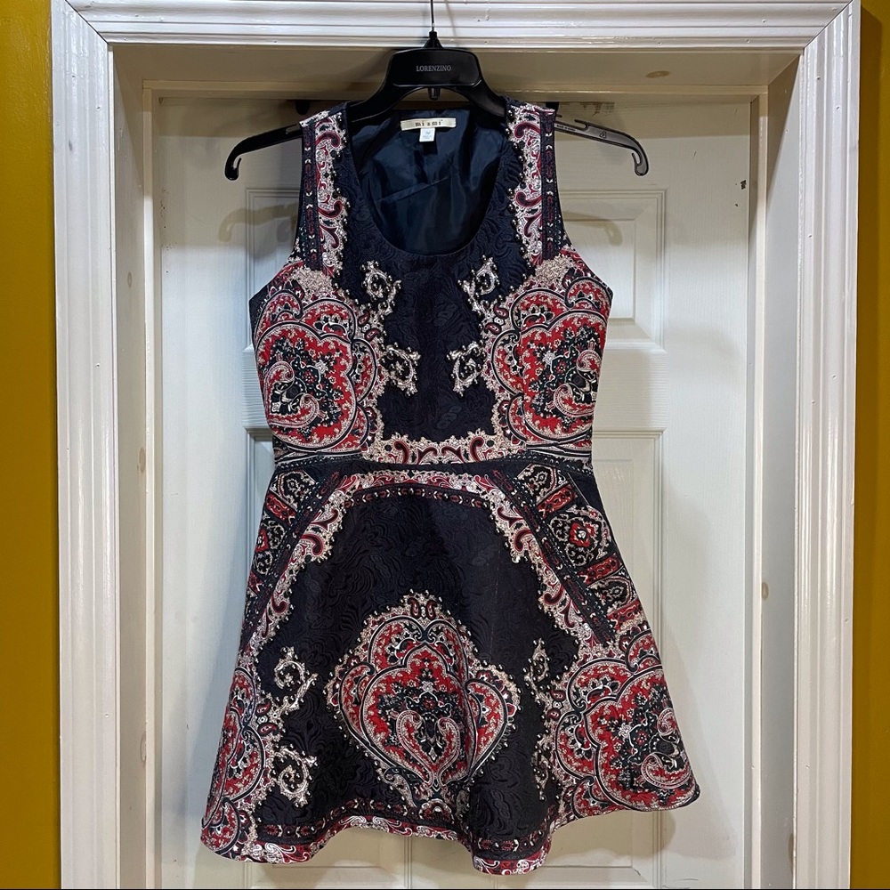 Pattern Dress with studs